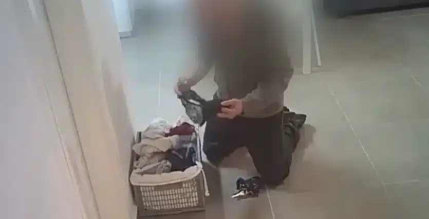 סל הכביסה, התחתונים והפורץ - צילום ערוץ 13